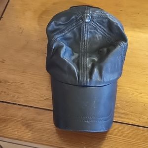 Wilson Leather Black ball cap GUC